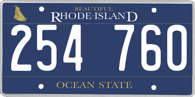 RI license plate 254760