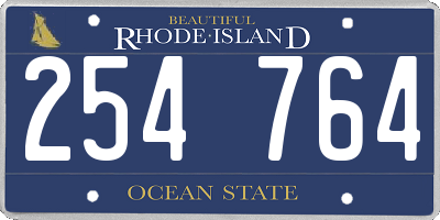 RI license plate 254764