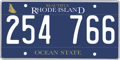 RI license plate 254766