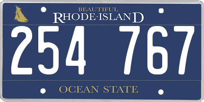 RI license plate 254767