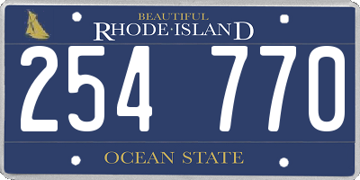 RI license plate 254770