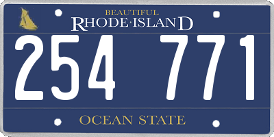 RI license plate 254771