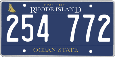 RI license plate 254772