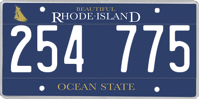 RI license plate 254775