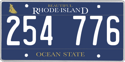 RI license plate 254776