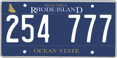 RI license plate 254777