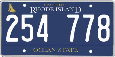 RI license plate 254778