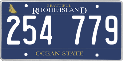 RI license plate 254779