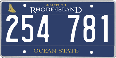 RI license plate 254781