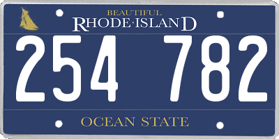 RI license plate 254782