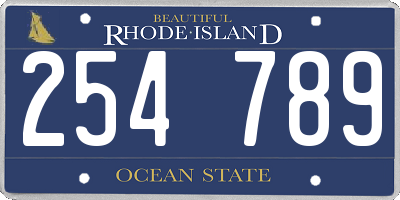 RI license plate 254789