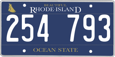 RI license plate 254793