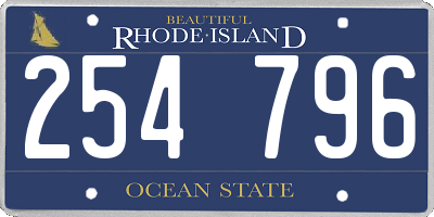 RI license plate 254796