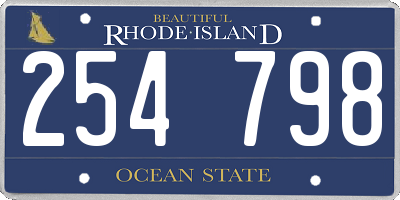 RI license plate 254798