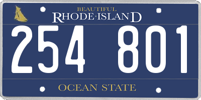 RI license plate 254801