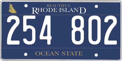 RI license plate 254802
