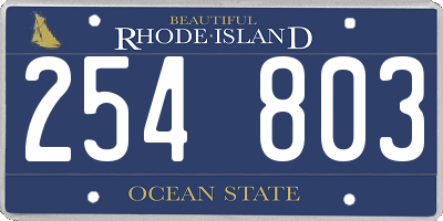 RI license plate 254803