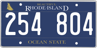 RI license plate 254804