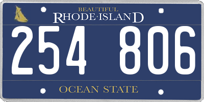 RI license plate 254806
