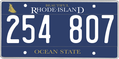 RI license plate 254807