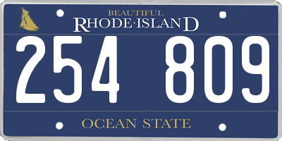 RI license plate 254809