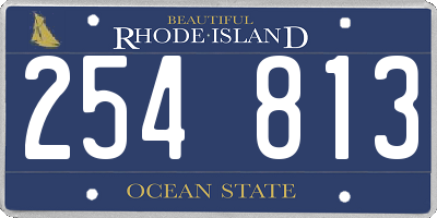RI license plate 254813