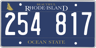 RI license plate 254817