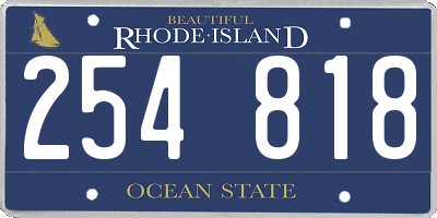 RI license plate 254818