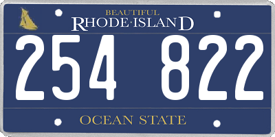 RI license plate 254822