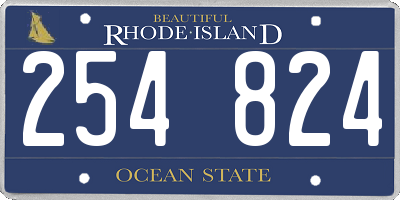 RI license plate 254824
