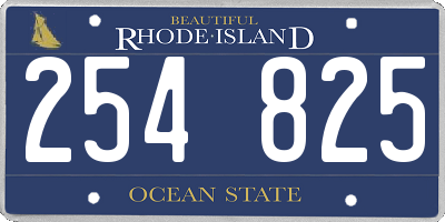 RI license plate 254825