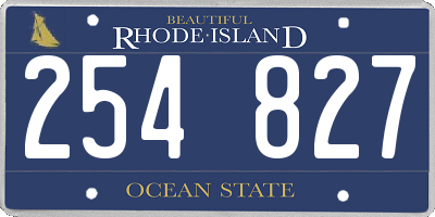 RI license plate 254827