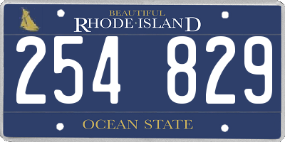 RI license plate 254829