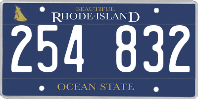 RI license plate 254832