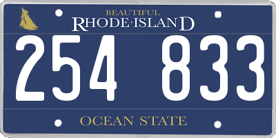 RI license plate 254833