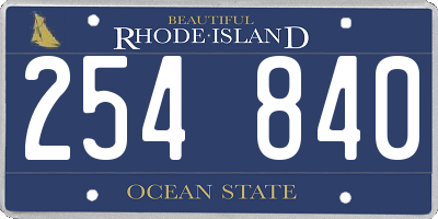 RI license plate 254840
