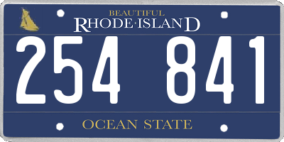 RI license plate 254841
