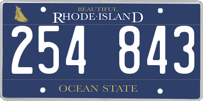 RI license plate 254843