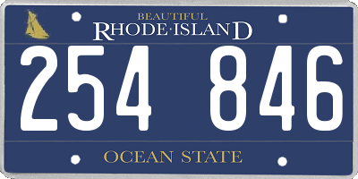 RI license plate 254846