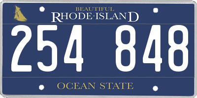 RI license plate 254848