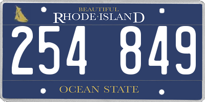RI license plate 254849
