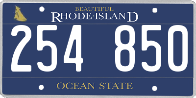 RI license plate 254850