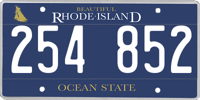 RI license plate 254852