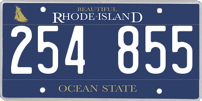 RI license plate 254855