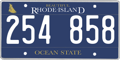 RI license plate 254858