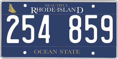 RI license plate 254859