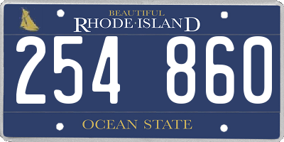 RI license plate 254860