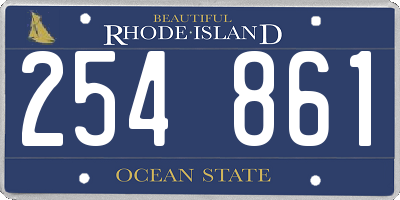 RI license plate 254861