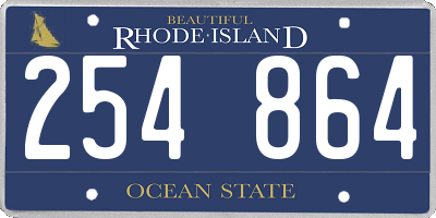 RI license plate 254864