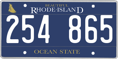 RI license plate 254865